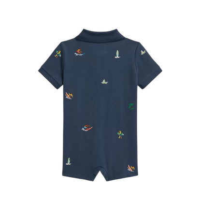 Ralph Lauren - Shortie polo romper, clancy blue