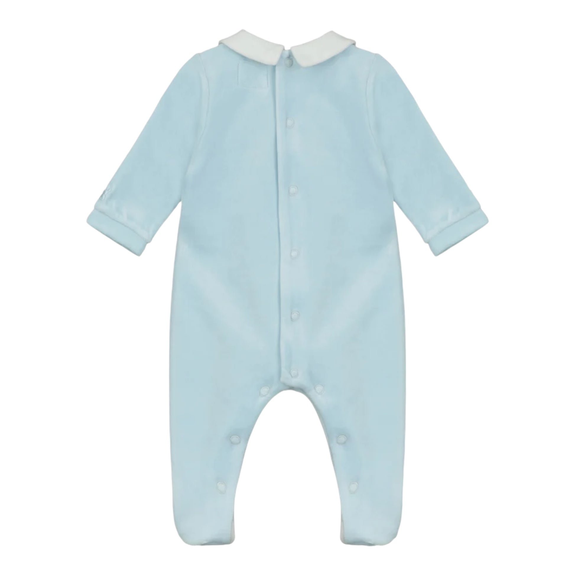 Emile et Rose, Rompers, Emile et Rose - Light blue velour all in one, Eamon