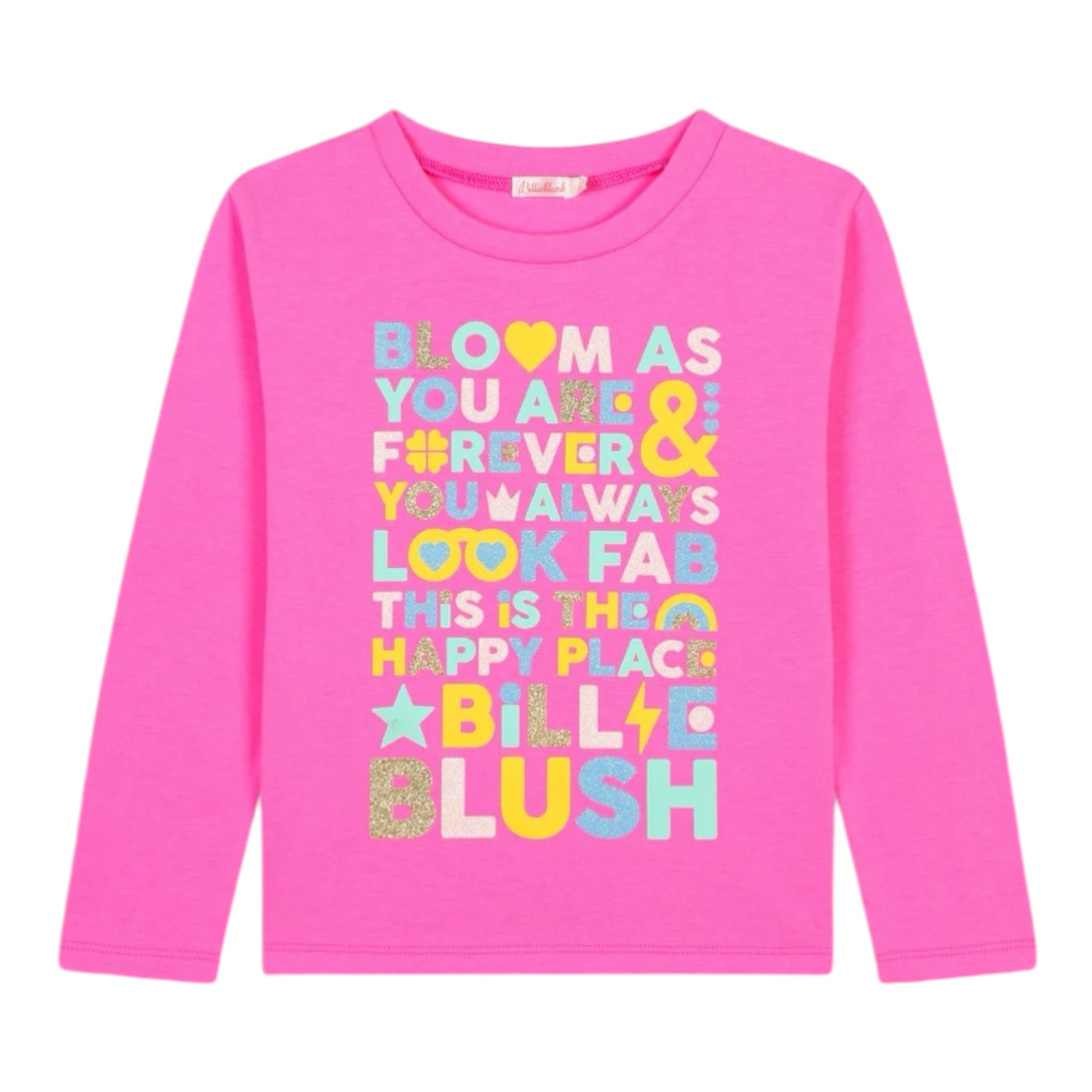 Billieblush, Long Sleeved T-shirts, Billieblush - Cerise pink top with sparkle front design