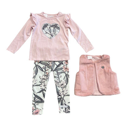 Guess, 3 piece outfits, Guess - 3 piece pink and floral legging set