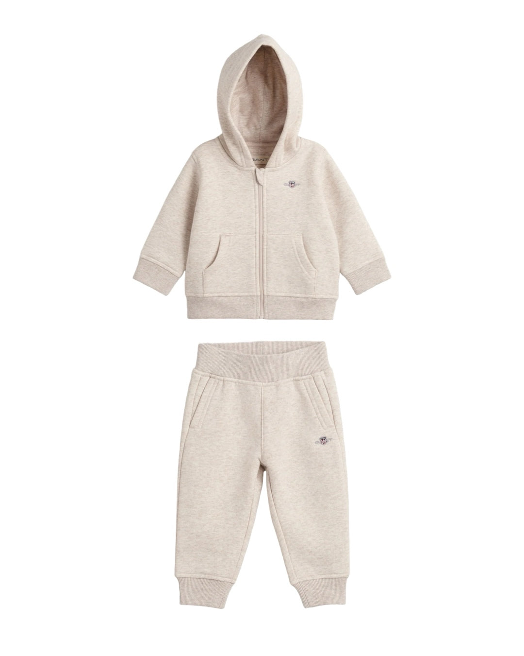 Gant, Jogging Suits, Gant - Stone marl, zip hoodie jogging suit, Baby