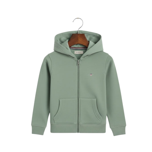 Gant - Full zip hoodie, sage green