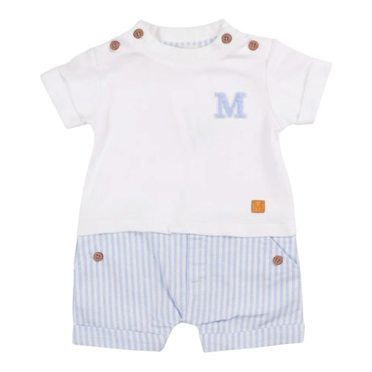 Mintini, All in ones, Mintini - Blue and white all in one, mock shorts and top