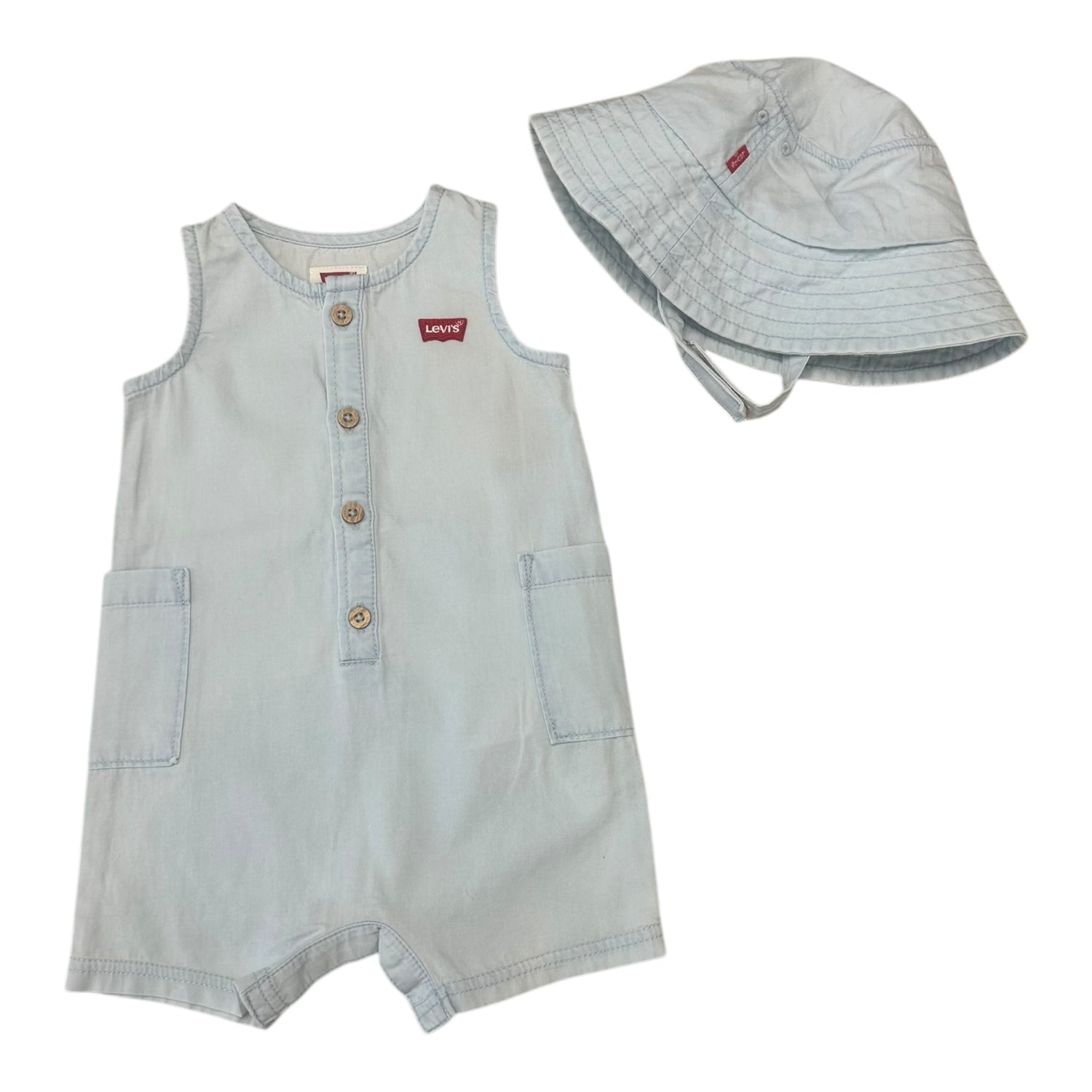 Levi's, romper and hat, Levi's - Denim romper & hat, baby/toddler