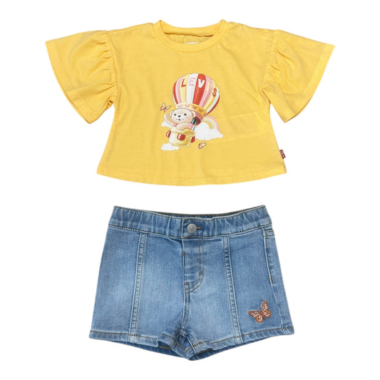 Levi's, 2 piece shorts outfits, Levi's - 2 piece shorts outfit, T-shirt and denim shorts, toddler