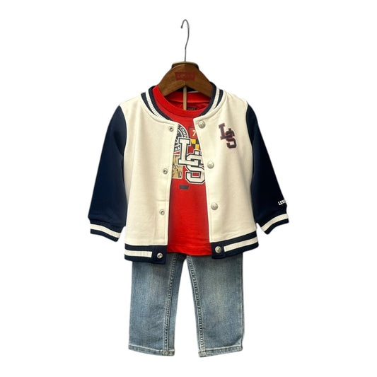 Levi's, 2 piece shorts outfits, Levi's - 3 piece outfit, T-shirt, jacket and jeans, toddler