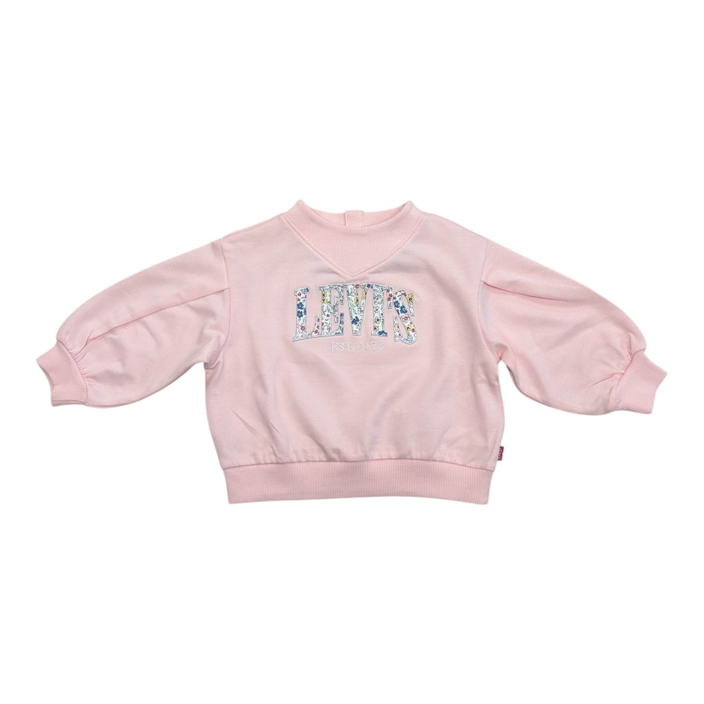 Levi's, Sweat tops, Levi's - Soft pink sweatshirt with floral 'LEVIS' branding on front