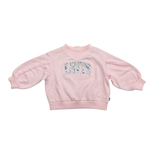 Levi's, Sweat tops, Levi's - Soft pink sweatshirt with floral 'LEVIS' branding on front