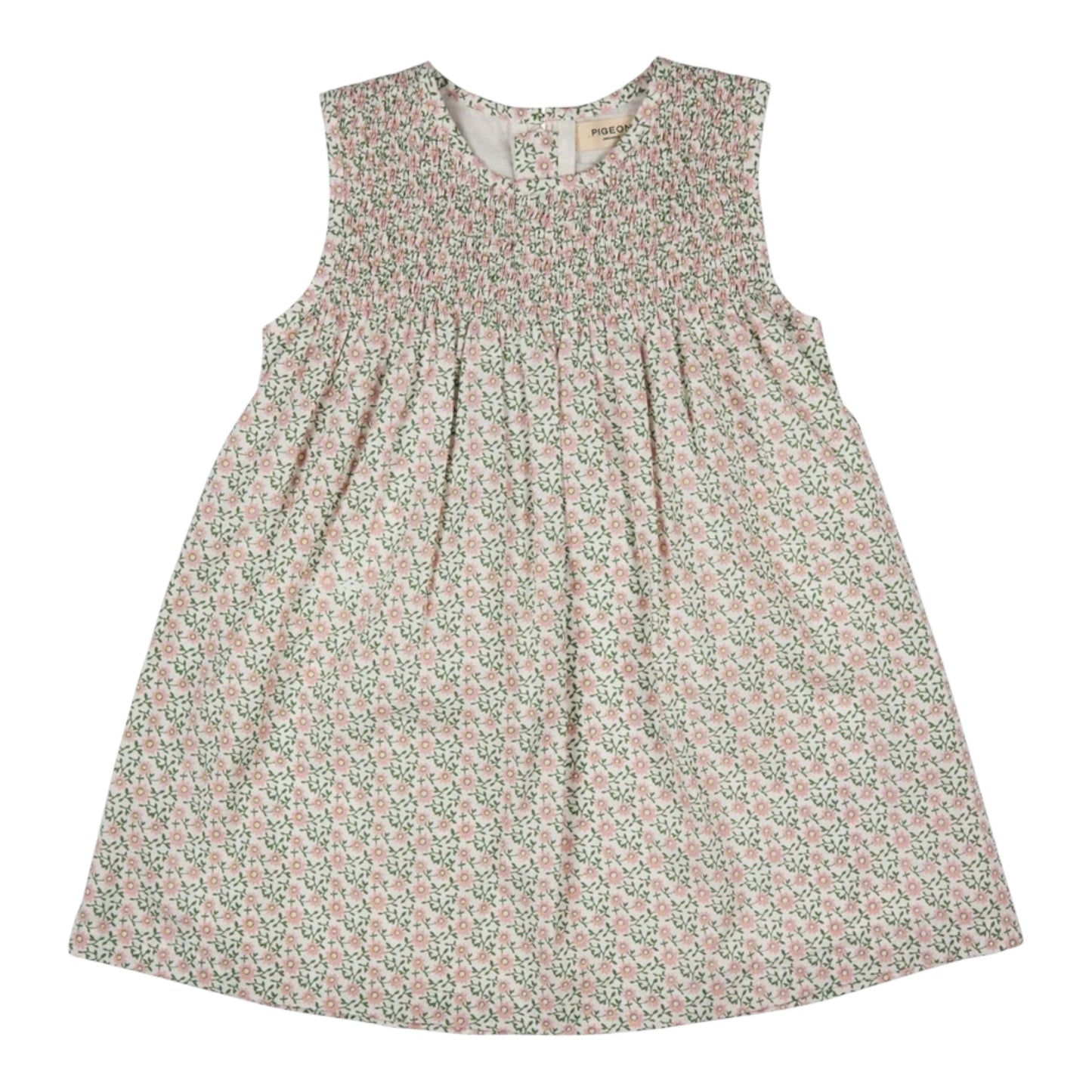 Pigeon Organics, Dresses, Pigeon Organics - Pink Ditsy print sleeveless smock dress