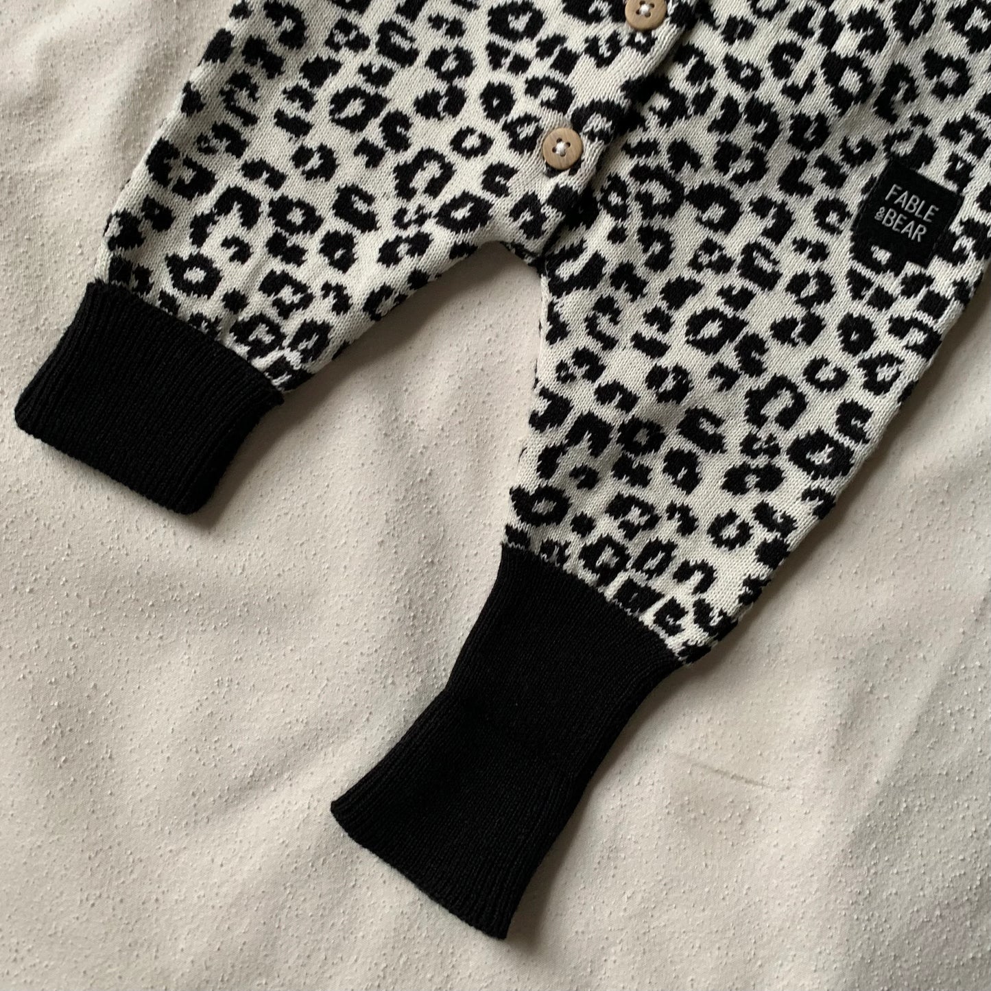 Fable & Bear, rompers, Fable & Bear - Fine knit romper, Leo leopard