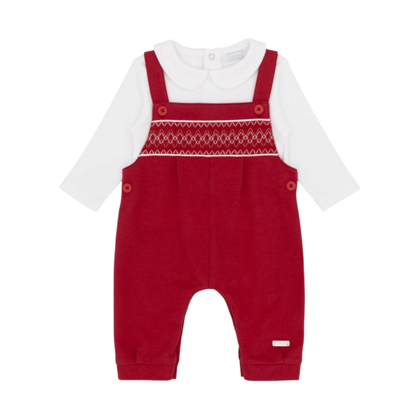 Amore - 2 piece dungaree outfit, white and red