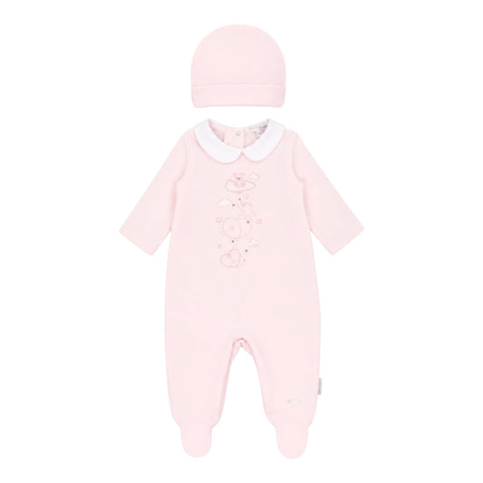 bluesbaby - Velour Romper and Hat Set, Pink