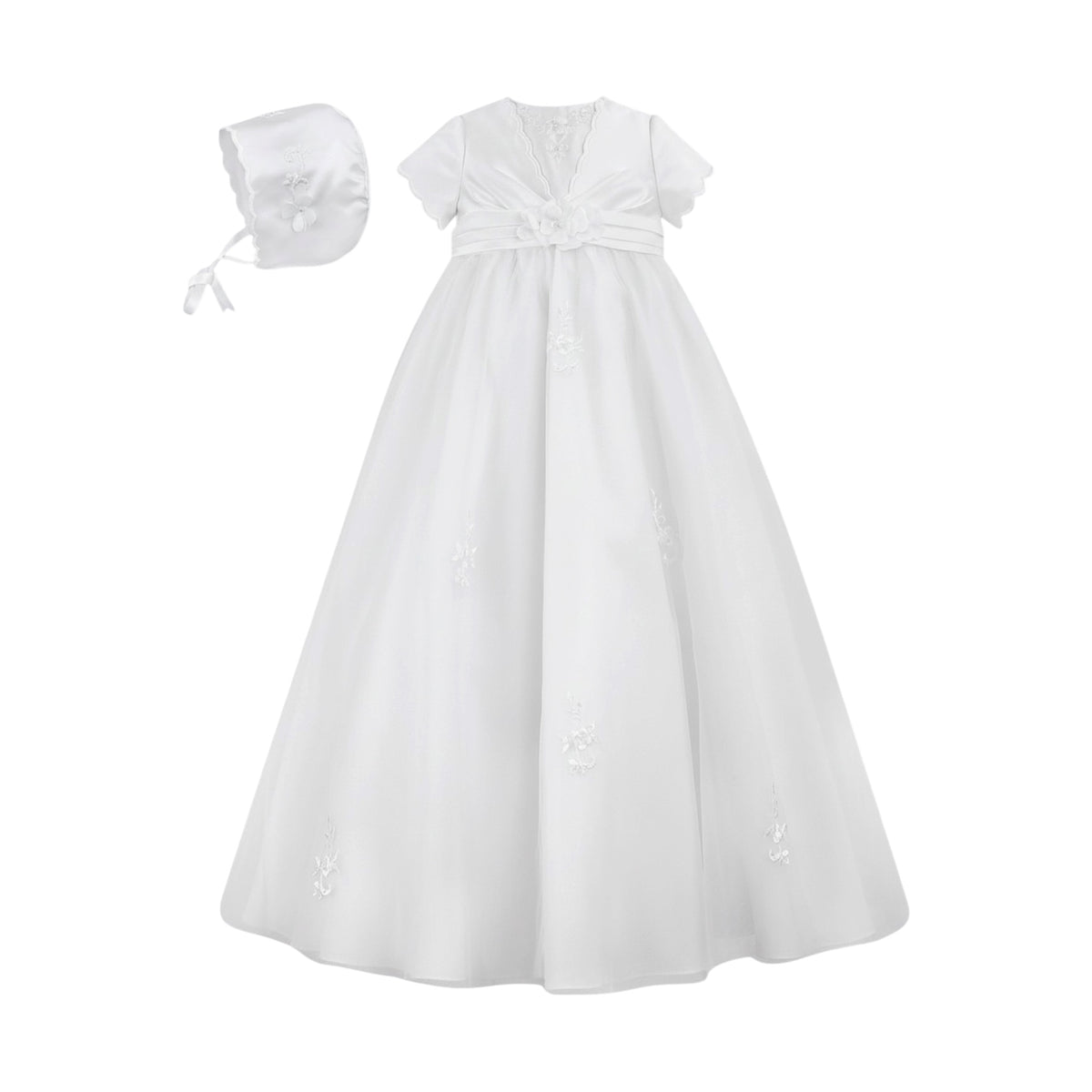 Sarah Louise - White Christening robe and bonnet
