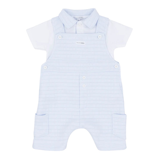 blues baby - 2 piece dungaree outfit, pale blue dungarees, white top