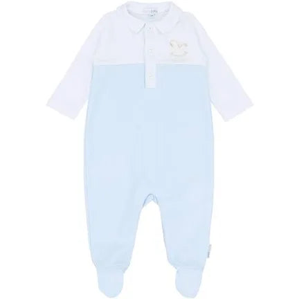 blues baby - Pale blue and white, all in one