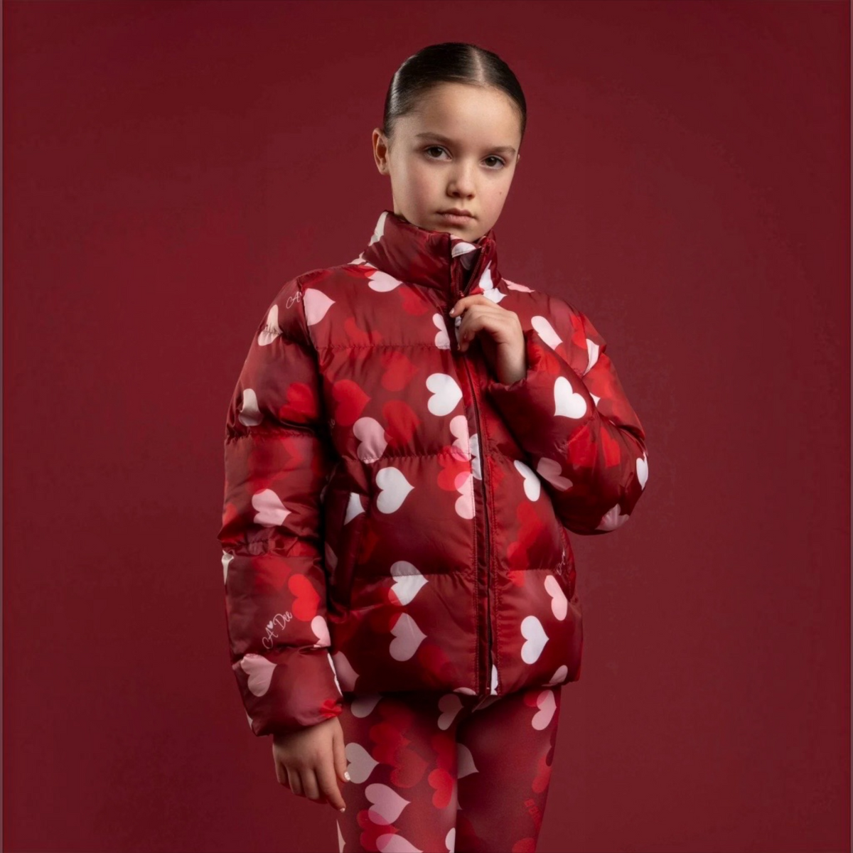 Bonini - Burgundy printed padded jacket