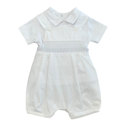 blues baby - White 2 piece dungaree outfit