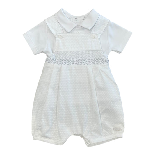 blues baby - White 2 piece dungaree outfit