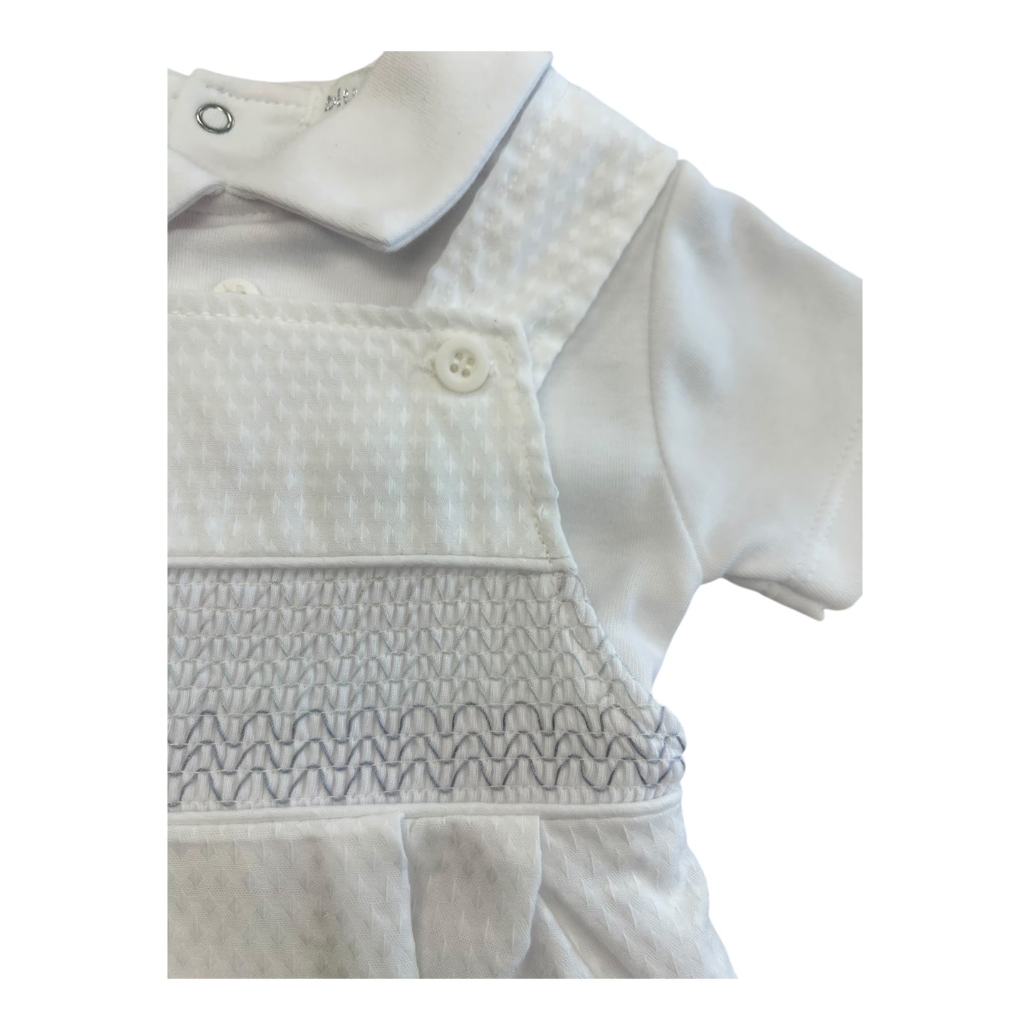 blues baby - White 2 piece dungaree outfit