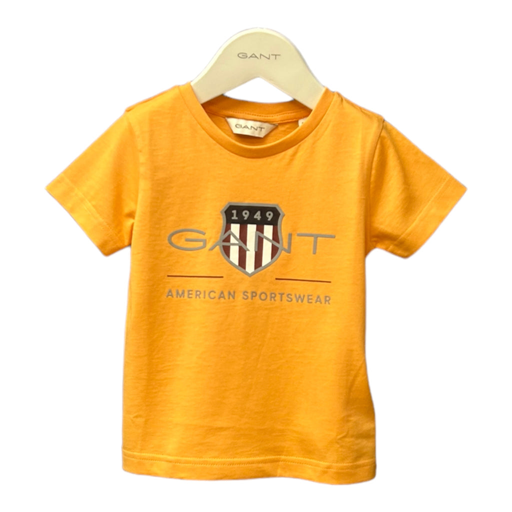 Gant, T-shirts, Gant -Orange crew neck T-shirt, Kids 2-8yrs