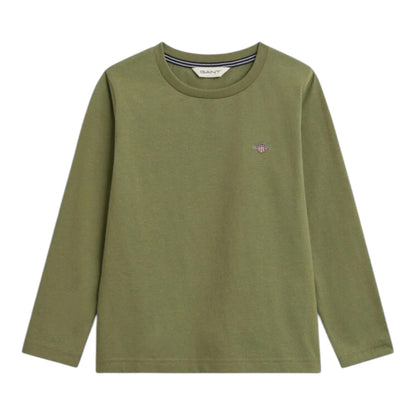 Gant - Olive green, long sleeved T-shirt  2-14yrs