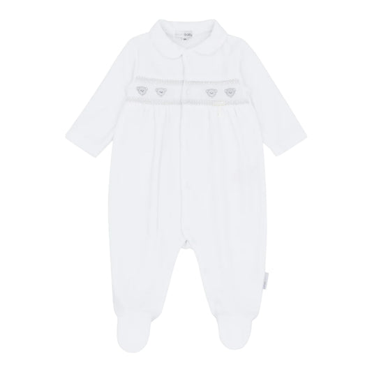 blues baby - White velour all in one,