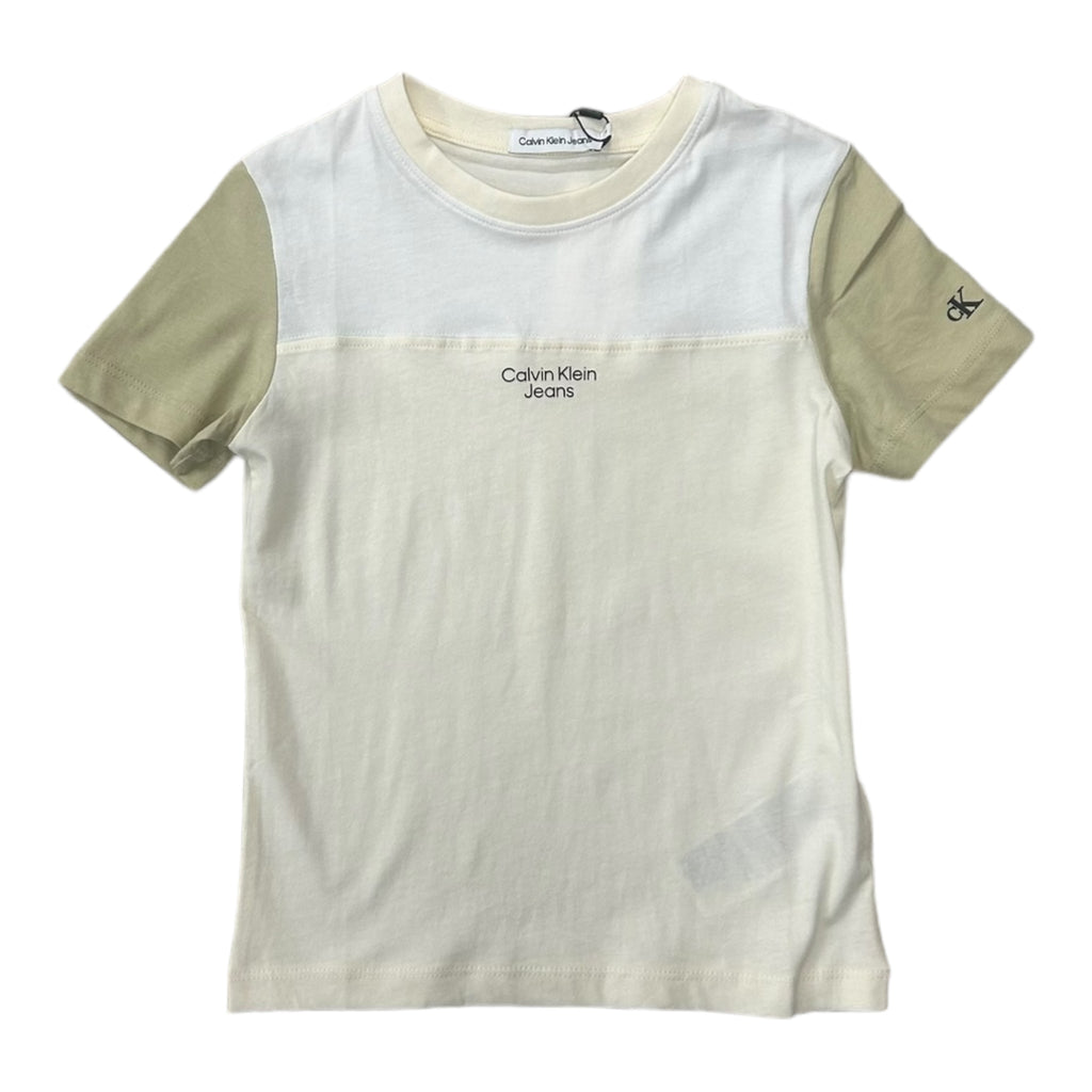 Calvin Klein, T-shirts, Calvin Klein - T-shirt,  cream and white