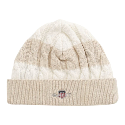 Gant - Pull on, cable knit beanie, beige and cream, babies