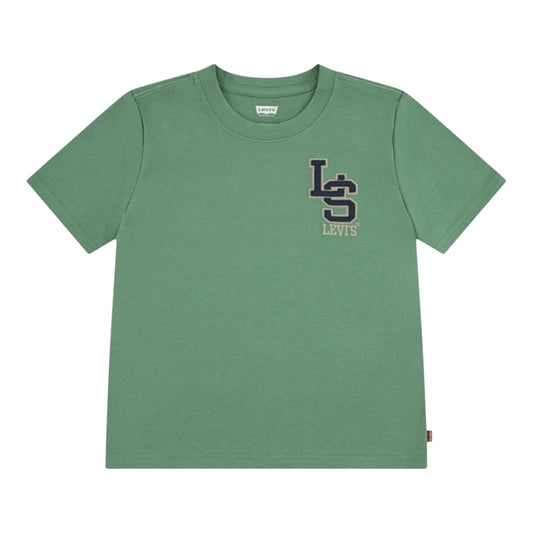 Levi's - Grass green crew neck T-shirt with LS Levi’s embroidery  (4-14rs)