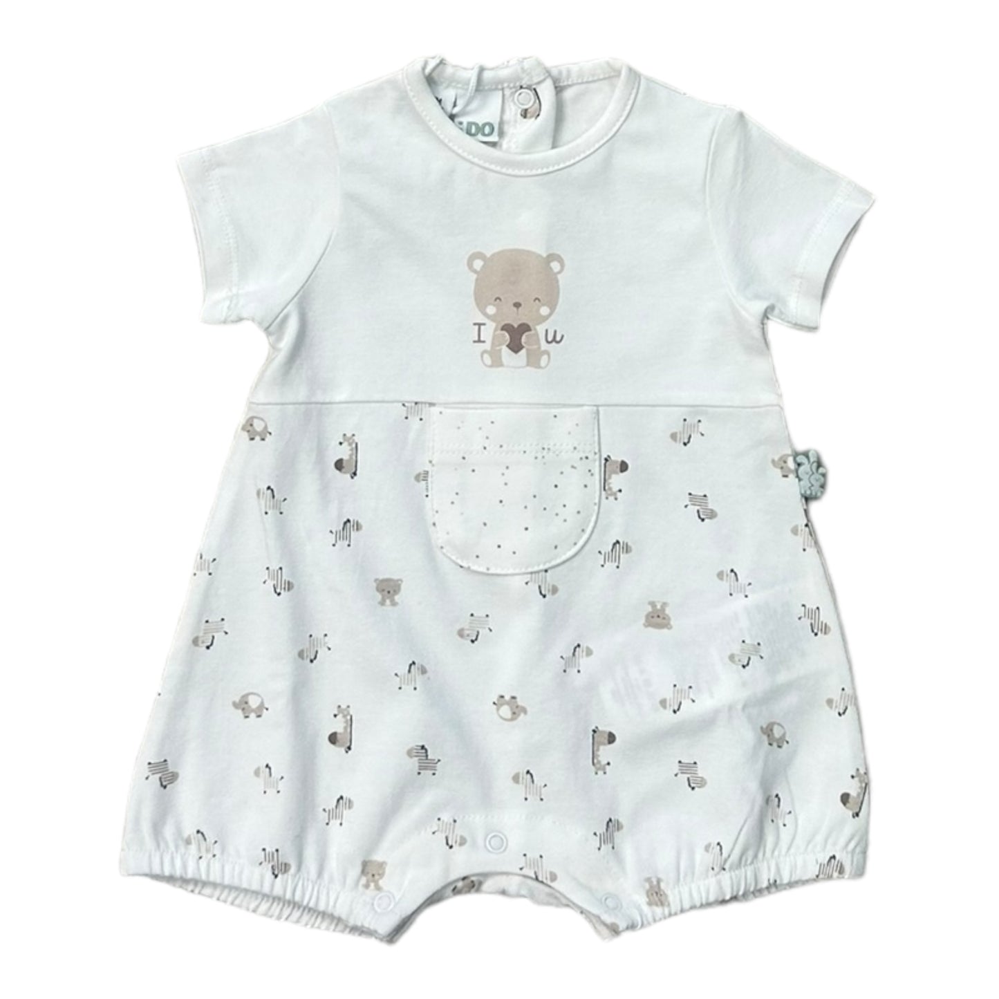 iDO, Romper, iDO - Cream all in one, bear front print