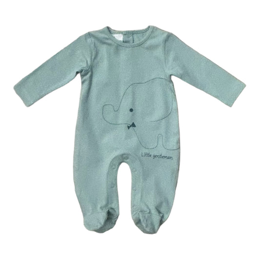 iDO, rompers, iDO - Sage romper with 'little gentleman elephant' print