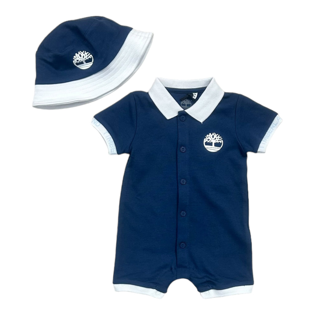 Timberland, Romper, Timberland - Romper and Hat, Blue