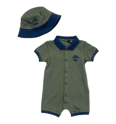 Timberland, Romper, Timberland - Romper and Hat, Green