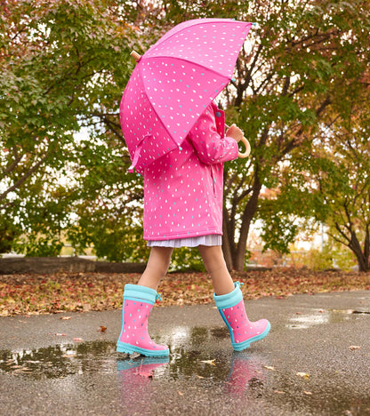 Hatley, raincoats, Hatley - Raindrops sherpa lined splash jacket, pink