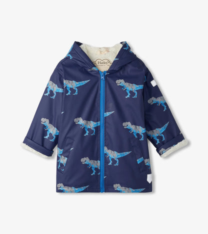 Hatley, raincoats, Hatley - T-Rex sherpa lined splash jacket