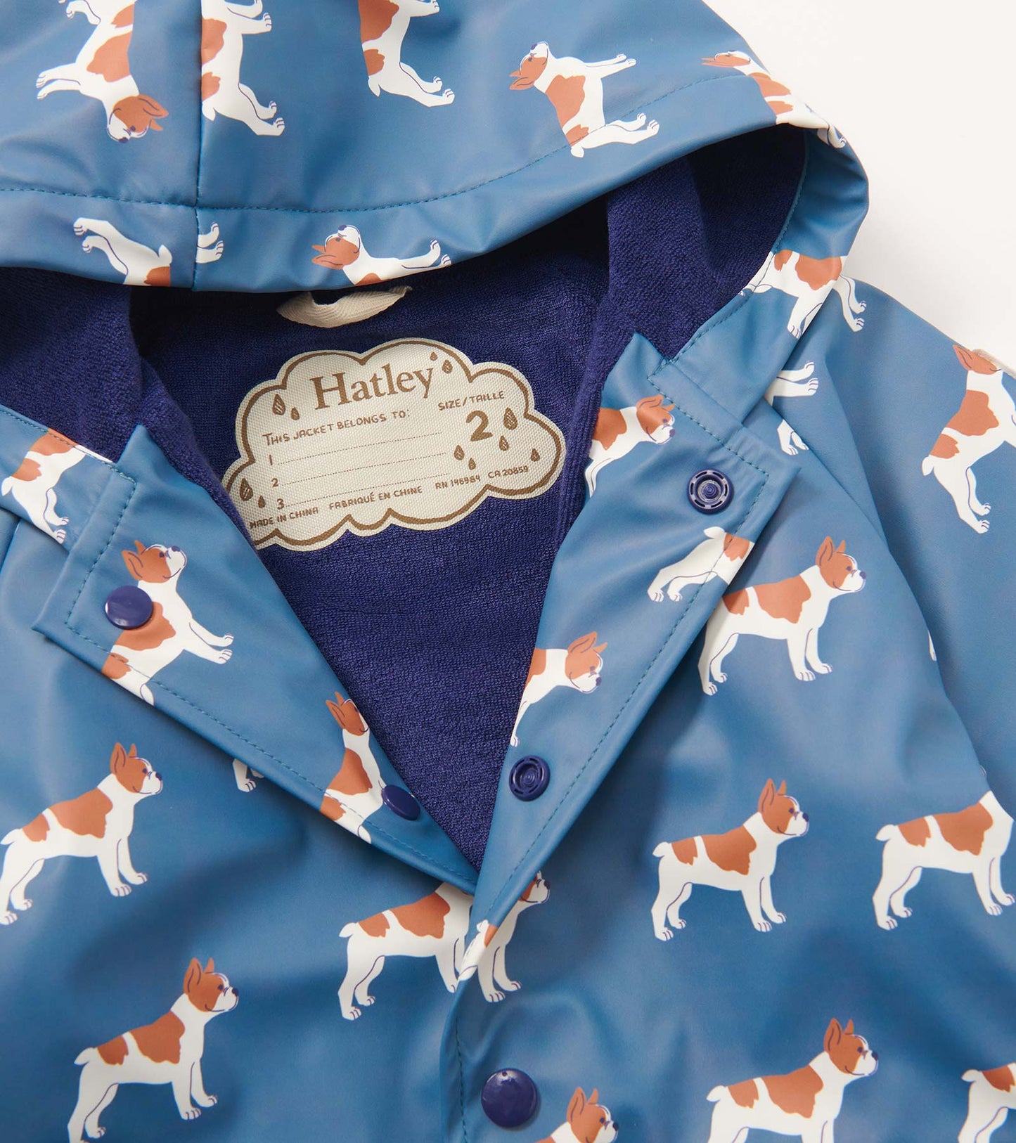 Hatley, raincoats, Hatley - French bulldogs pre-school raincoat, blue