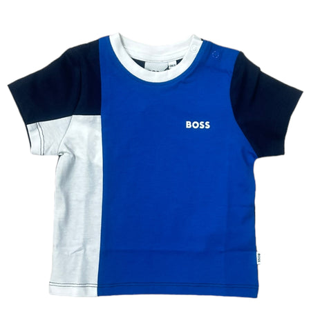 Boss - Blue crew neck T-shirt, 12m - 3yrs