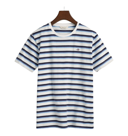 Gant - Striped shield T-shirt, blue/white