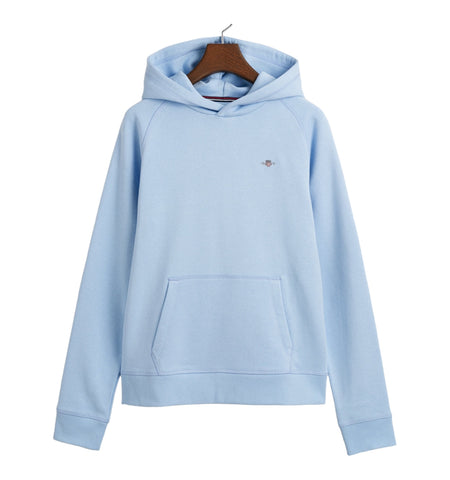 Gant, zipper hoodie, Gant - Shield hoodie, light blue, youth