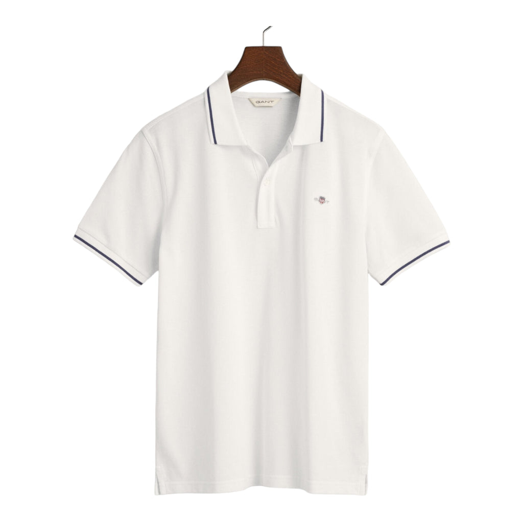 Gant, polo T-shirts, Gant - Polo T-shirt, white, with navy trim Youth