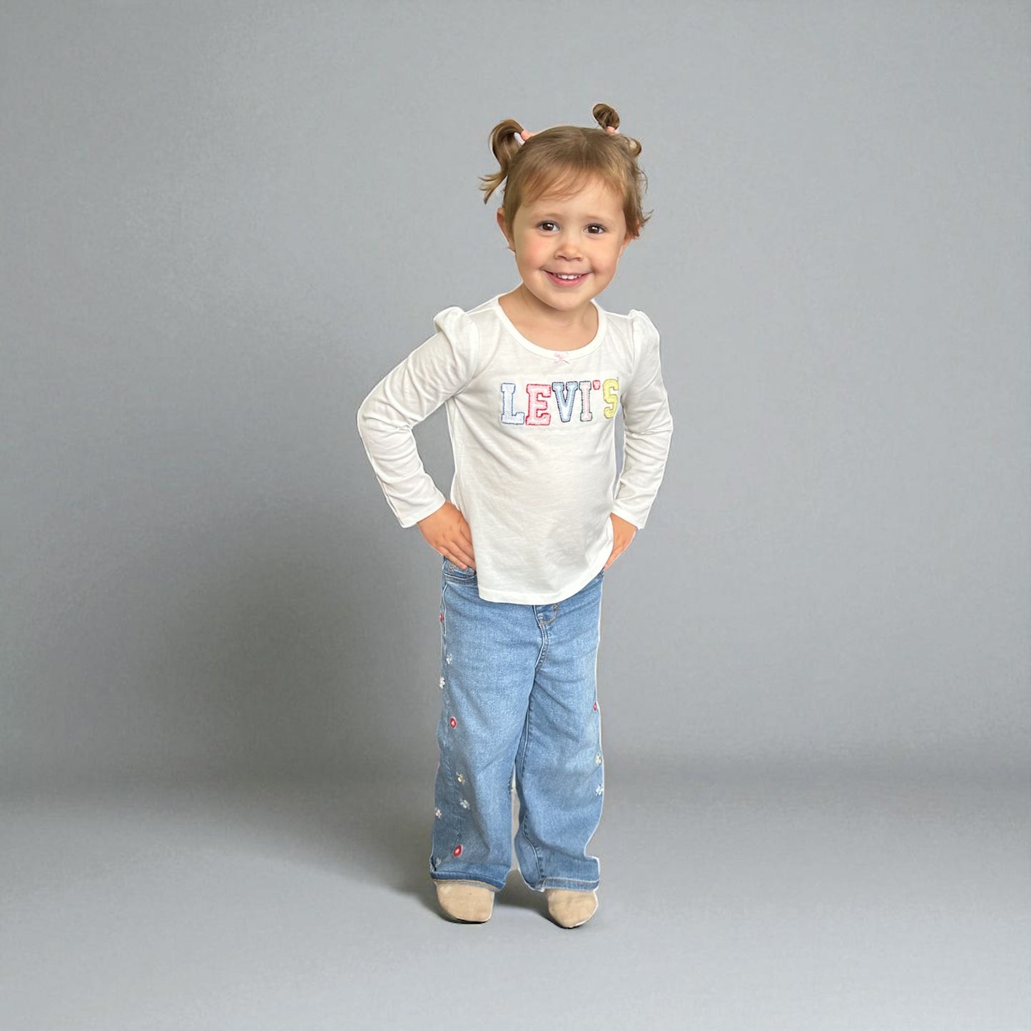 Levi’s - Girls 2 piece outfit,  jeans and LS T-shirt