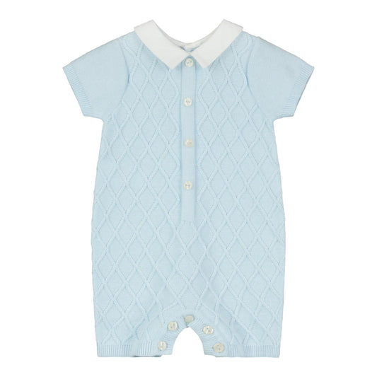 Emile et Rose, rompers, Emile et Rose - Baby Boys pale blue knit  all in one, Flynn