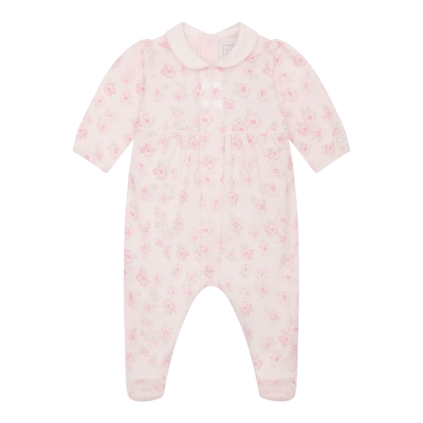 Emile et Rose - Pink all in one with all over floral print, with matching headband
