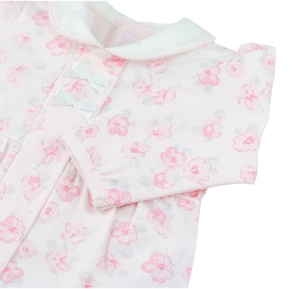 Emile et Rose - Pink all in one with all over floral print, with matching headband