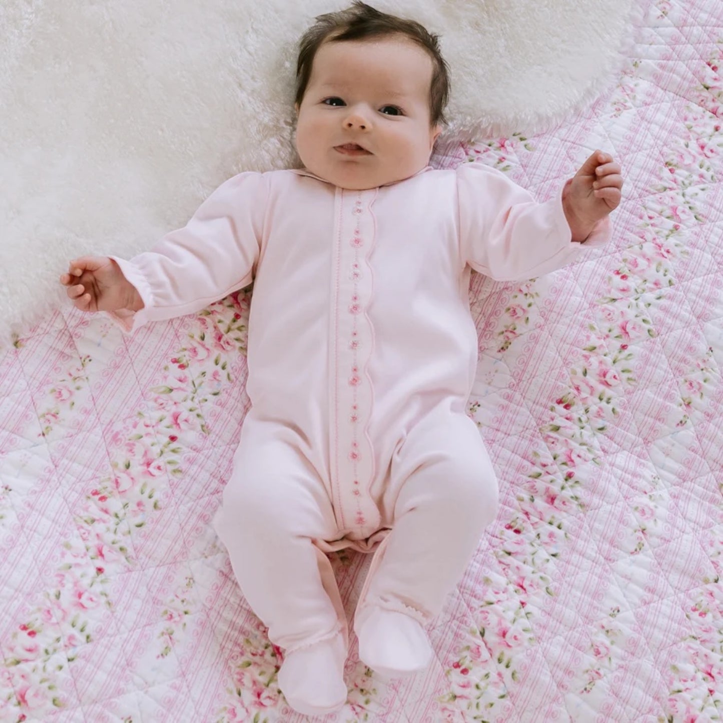 Emile et Rose - Light pink all in one, with floral embroidery, Kelly