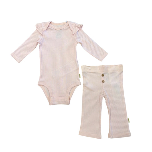 Huggies - Pink ribbed set