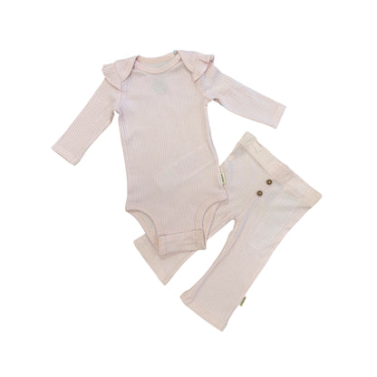 Huggies - Pink ribbed set