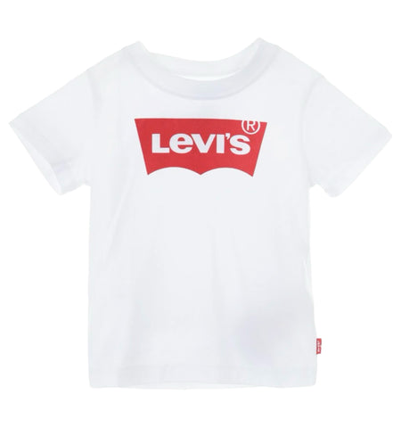 Levi's, T-shirts, Levi's - White t-shirt with signature red batwing logo on front