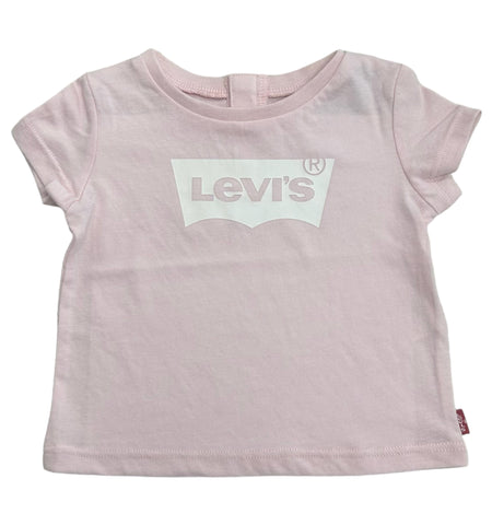 Levi's, T-shirts, Levi's - Pink t-shirt with white signature batwing logo on front