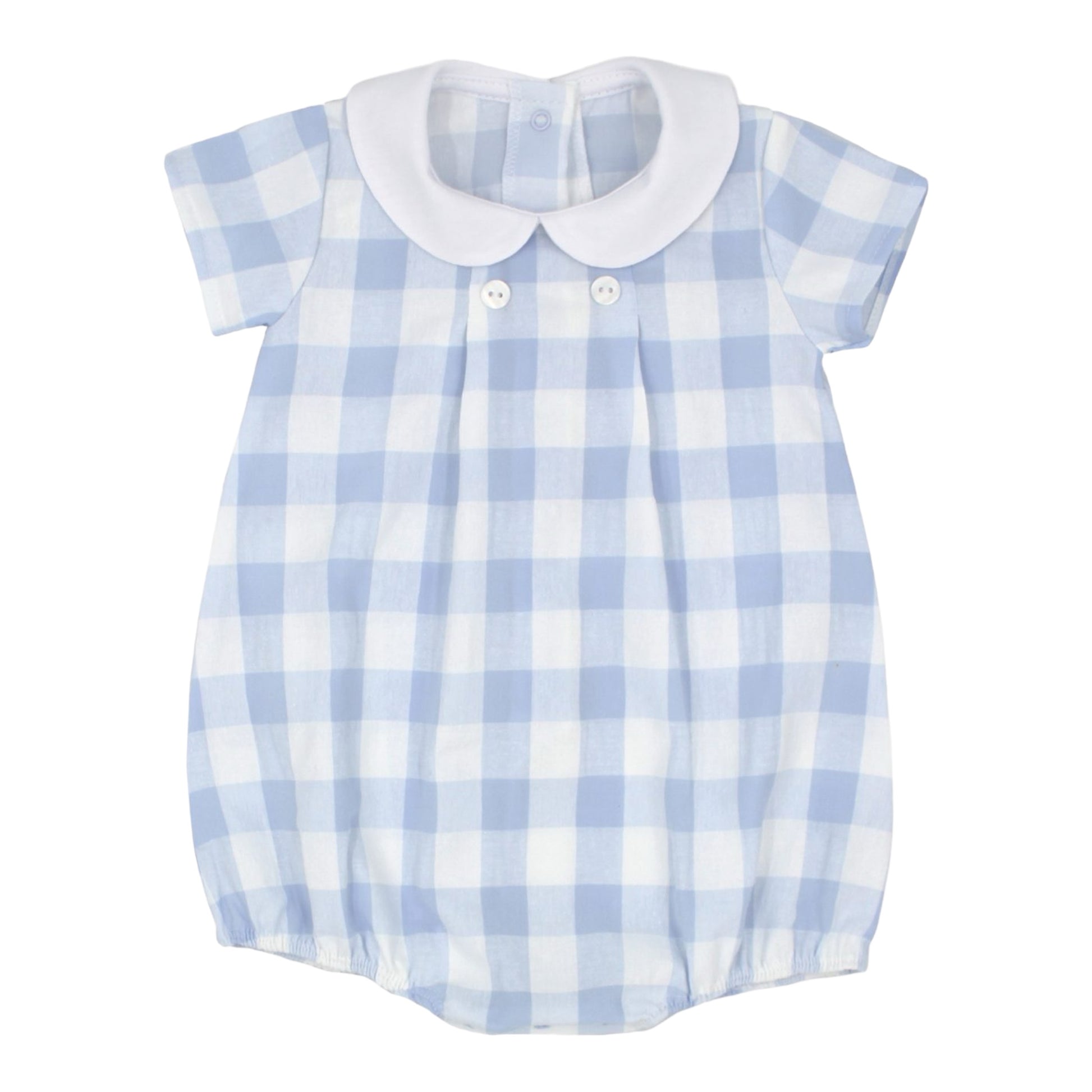 Rapife, rompers, Rapife - Pale blue and white large check romper